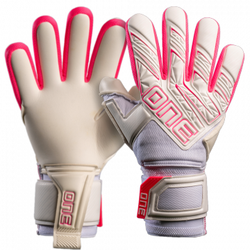 One Apex Amped Finger Save Goalkeeper Glove - White / Pink
